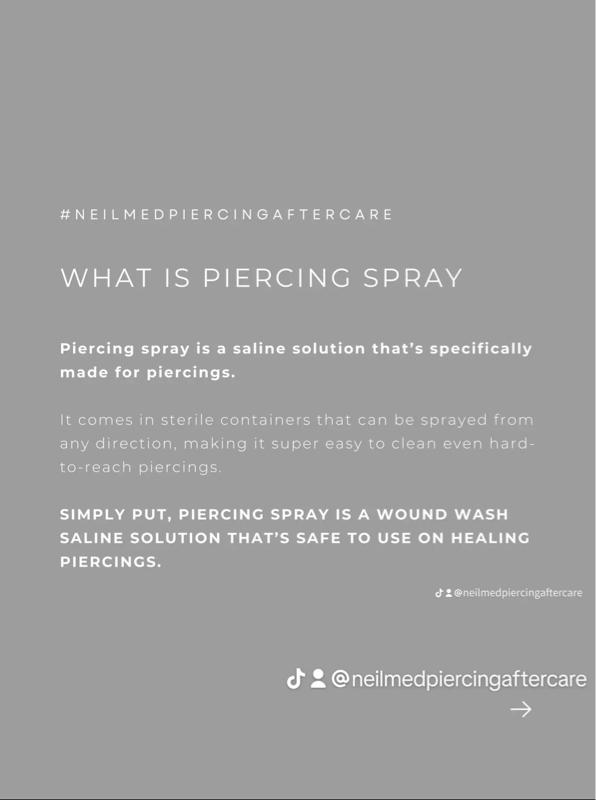NeilMed Piercing Aftercare Fine Mist Spray 75ml Sterile Saline Solution for Gentle Piercing Aftercare - Healing Vegan & Preservative-Free Moisturizers Cleansing Hydrating Moisture
