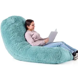 【FathersDayGift】VEVOR Bean Bag Chair,  , Giant BeanBag Chair with Removable & Washable Cover for Adults, Fluffy Plush & High-Density Foam Filling Floor Adult Bean Bag with Zapper, Ideal for Living Room, Bedroom, Blue