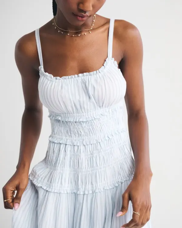 fitted maxi summer dress Hippie Backless Halter Dress Blue / S