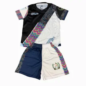 Guatemala Soccer Set Pedacitos típico Mix Color Unisex Jersey and Shorts