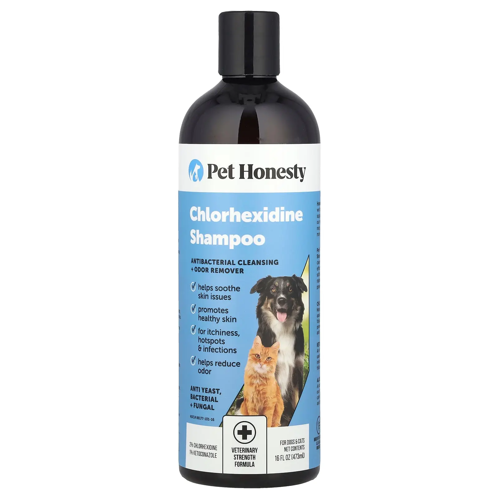 Pet Honesty Chlorhexidine Shampoo, For Dogs & Cats, 16 fl oz (473 ml)