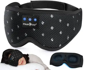 Bluetooth 5.4 Wireless Music Sleep Mask Headphone, 3D Breathable Side Sleeper Eyemask with Ultra-Thin Speakers, All-in-One Design for Travel Meditation & Deep Sleep - Ideal Gift for Women Men (Mesh Black)