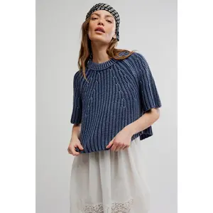 Free People: Amy Sweater Tee in Navy Academy