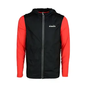 diadora Mens Multilayer Be One Vest Athletic Outerwear Casual Pockets - Black
