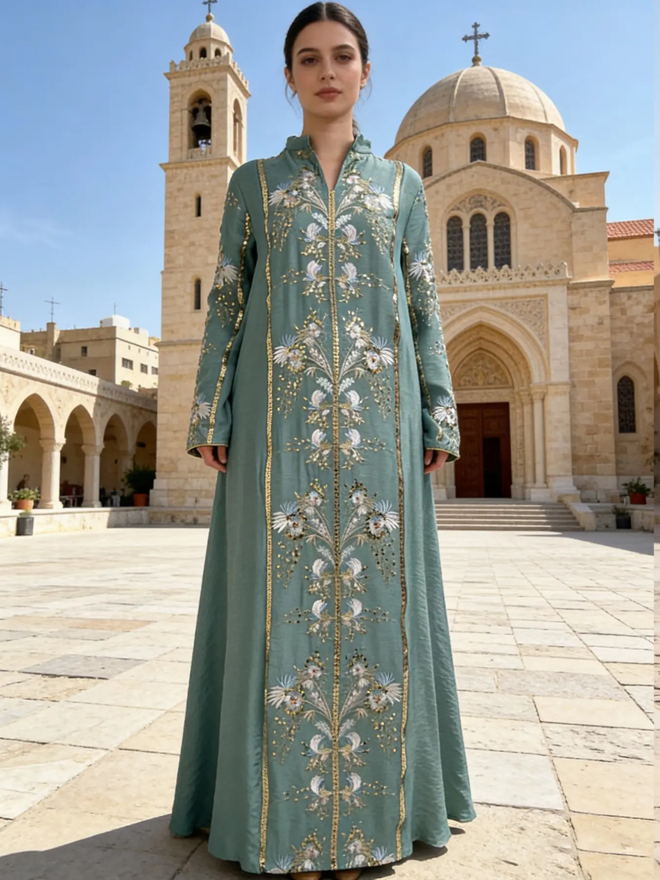 Women's Modest Muslim Dress, Elegant Loose-Fit Woven Fabric, All-Season Islamic Clothing, Modest Dresses, High-Quality Dubai Style, Hijabi Dress, Caftan, Kaftan Dress