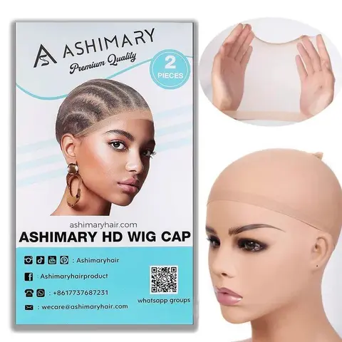 【Not Sale】Ashimary HD Wig Cap, 2 Pieces, Compatible with Human Hair Wigs, Wigs Human Hair, No
