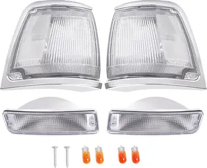 HECASA 4PCS Front Corner Lights+Turn Signal Lights Compatible with 1992-1995 Toyota Pickup Truck 8162035100 Corner Lamp Turn Signal Lamps Assembly Clear Lens Drive & Passenger Side
