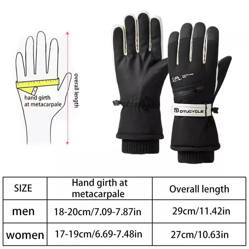 Winter Gloves for Women & Men Full Finger Touchscreen Compatible Fleece-lined Interior Waterproof Zipper Pocket Ideal for Cycling Running Driving Hiking Walking Texting Gardening