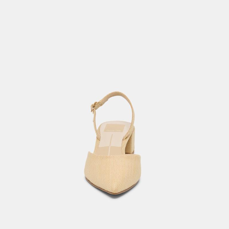 Dolce Vita CAREL HEELS LIGHT NATURAL RAFFIA