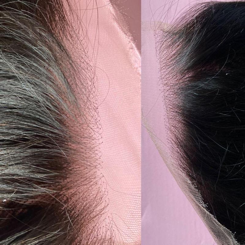 WOWANGEL 6x6  7x7 SKINLIKE Real HD Lace Closure Only, 0.10mm Ultra-thin Invisible Lace Pre-Plucked Bleached Knots Natural Black Human Hair 18 Inch Valentine's Gift