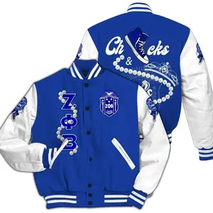 Zeta Phi Beta Varsity Jacket, Z Phi B Blue Chuck&Pearl Varsity Jacket 1920 Zeta Phi Beta Sorority Jacket 457 VS6