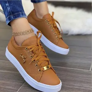 Women Flat Sneakers - Breathable Lace-up Shoes For Girls