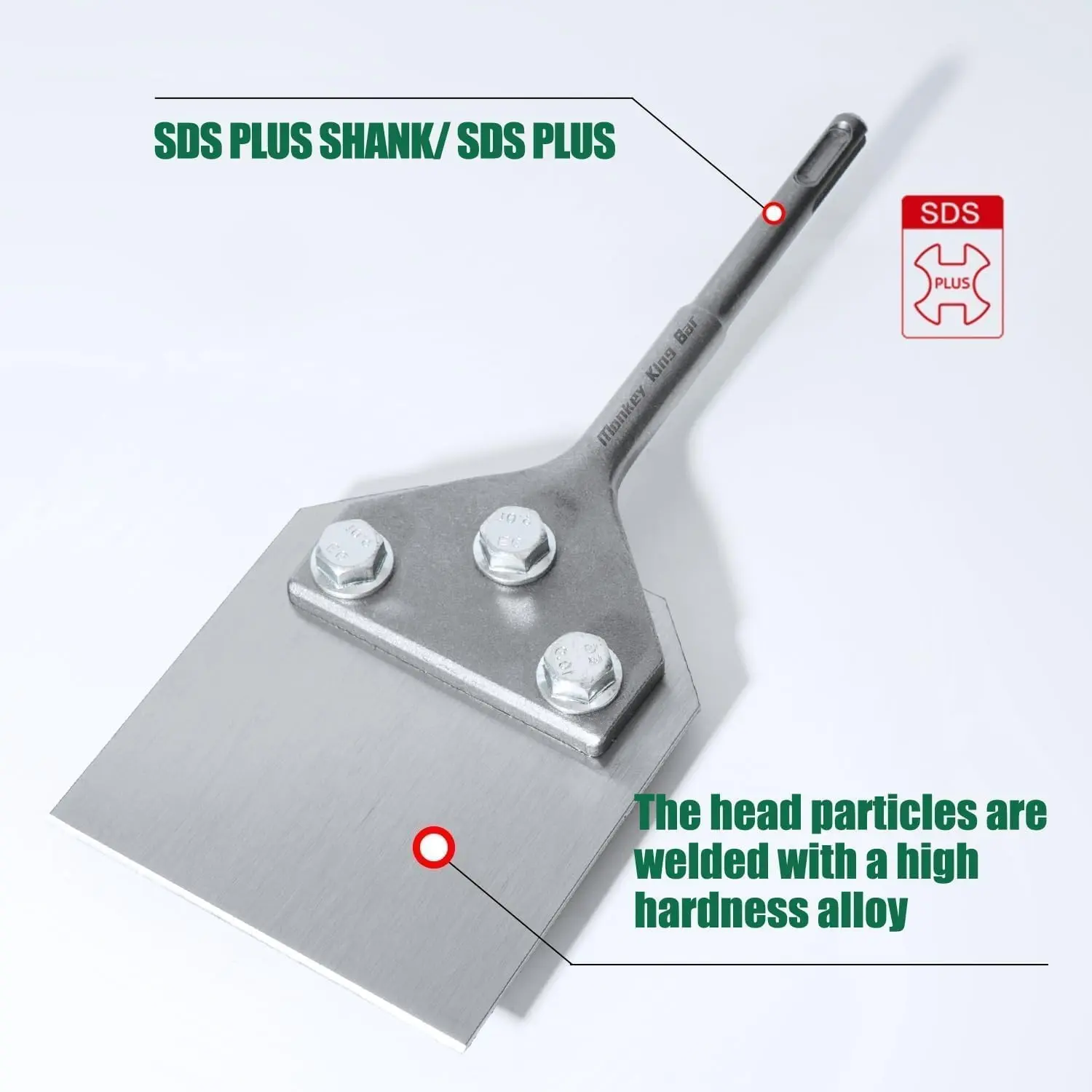 SDS-Plus Floor Scraper Tool for Tile Removal, Wide Blade Adhesive Remover for Floor and Wall, Compatible with SDS-Plus Rotary Hammers, SDS Plus Shank, High Hardness Alloy, Durable Construction, Efficiency, Versatile Scraper Tool
