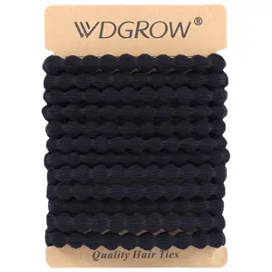 Large Hair Ties for Men Guys,Women,Headband,Thick Ponytail Holders For Daily Use, 12 Packs,Durable,No Tangle,No Damage (black)