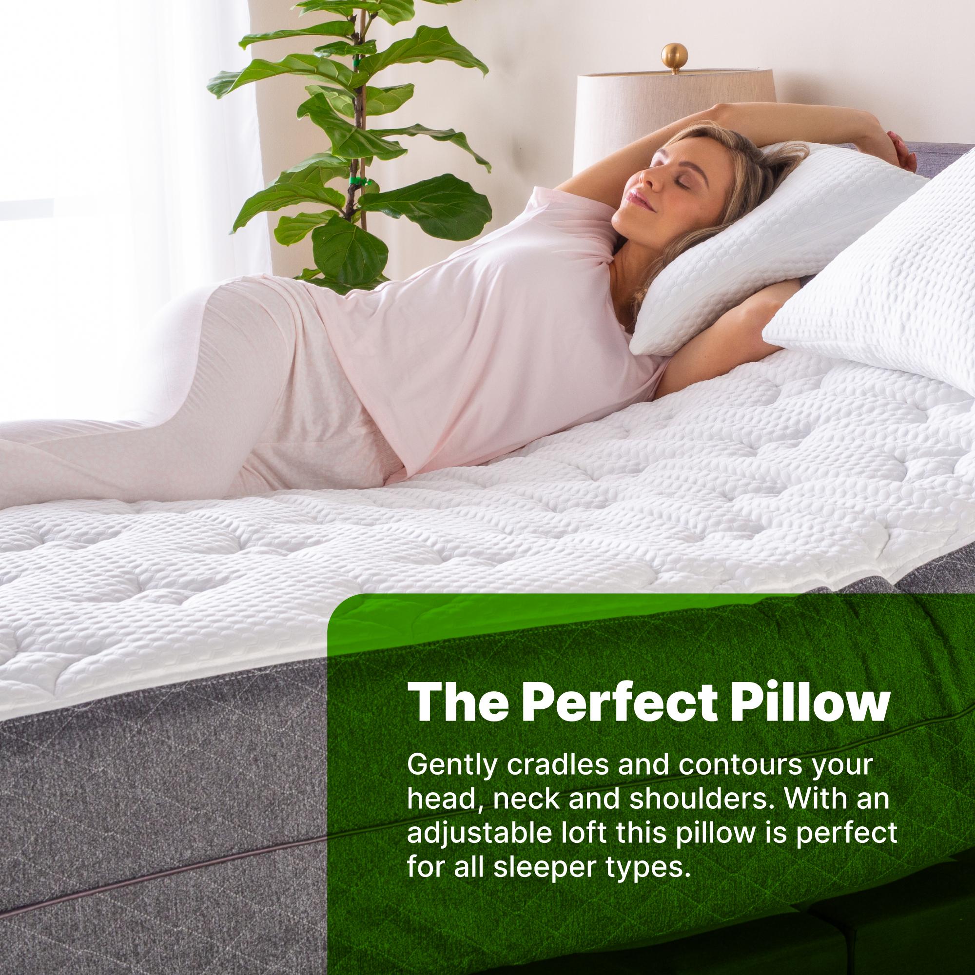 GhostBed Shredded Memory Foam Pillow with Customizable Fill Side Sleepers Comfortable