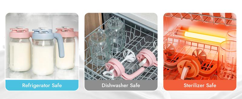 Papablic Glass Formula Mixing Pitcher | BPA-Free Breastmilk Storage & Mixer | 32Oz Wide Mouth, Locking Spout | Last Stock!