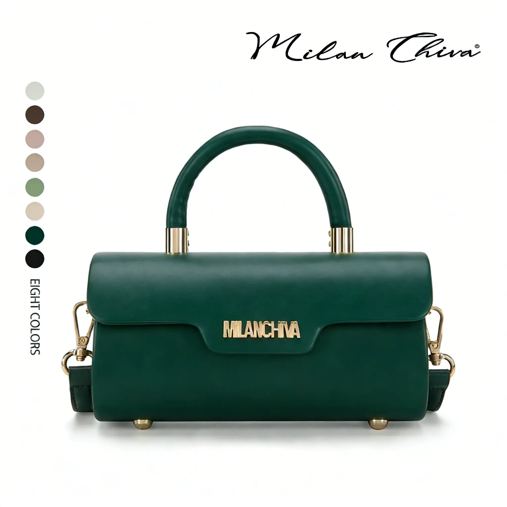 Milan Chiva Women's Designer Elegant Chic Bucket Handbag - Small Mini Top Handle Bag with Detachable Adjustable Crossbody Strap, Spacious Interior, 8L x 4W x 4.2H Handbag Shoulder Purse, Adjustable Crossbody Bag, Casual Trendy Bag, Plain tiktokshopspringg
