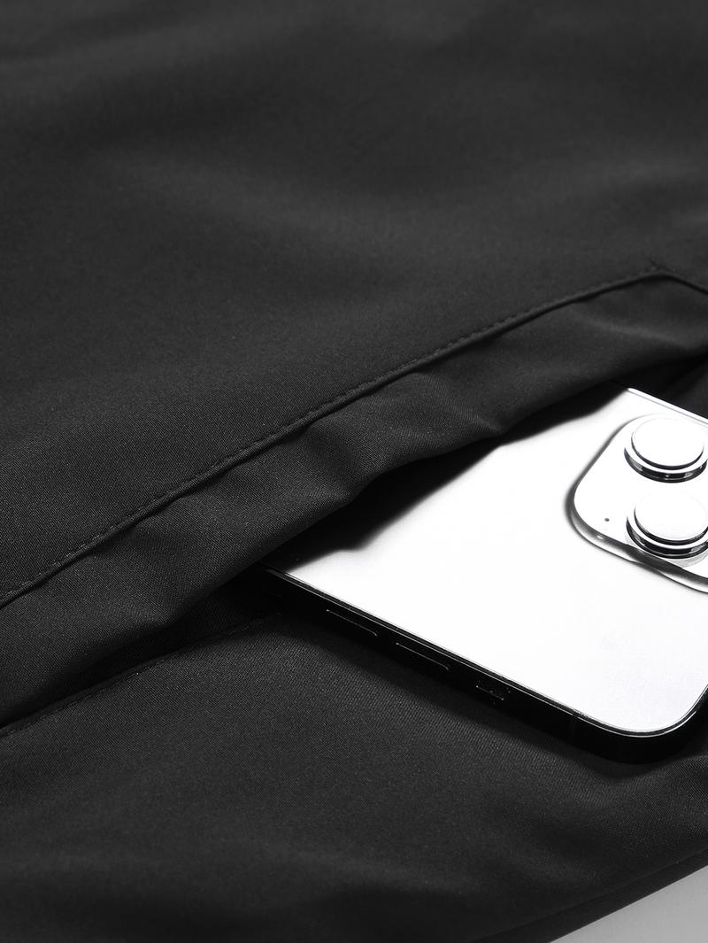 TJL Men's Black Jacket - Lightweight Stylish Zip-Up Outerwear | Classic Fit | Versatile Everyday Coat mens  winter  jacket mens  zip  up bg a the label