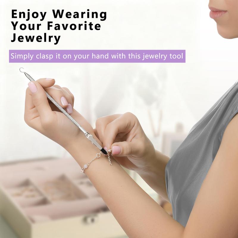 [Free!!ship] BMTWE Bracelet Helper Tool 2 in1 Clip Clasp Helper with Hook Portable Auxiliary Tools Jewelry Clasp Assist Tool for Bracelet Necklace Watch Jewelry Easy to Put on Yourself