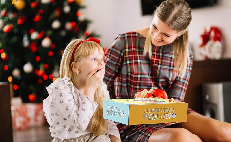 TENHORSES Boy and Tiger Adventure Blocks Set 358PCS with Rotatable Wheels Interactive Car Figure Compatible with Legos for Boys Girls Adults