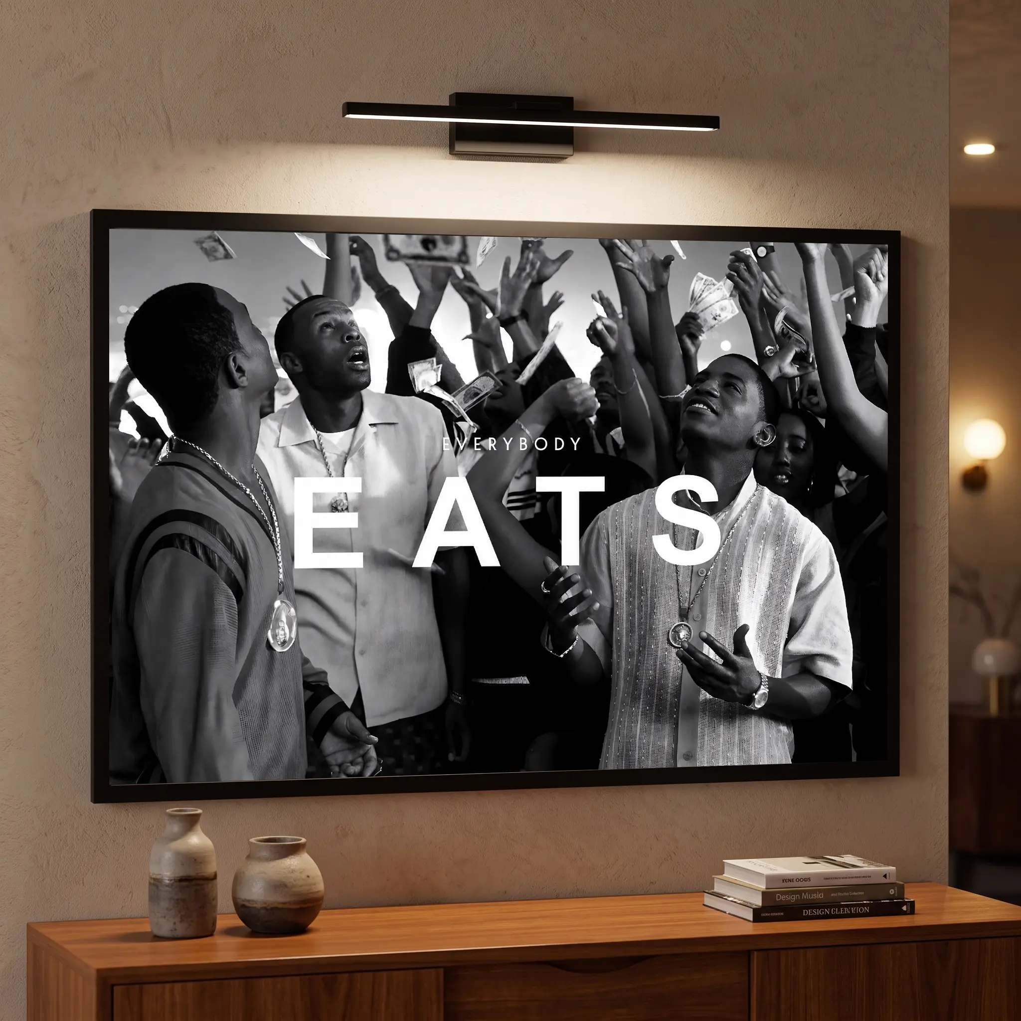 Paid in Full Everybody Eats Black and White Retro Classic Movie Poster Print, Wall Decoration for Bedroom, Living Room Home Decor Supplies