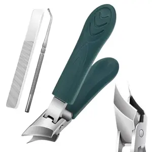 Eagle Beak Beveled Nail Clippers, 3Pcs Wide Jaw Opening Anti-Splash Slanted Nail Clipper, Long Handle Wide Jaw Opening Anti-Splash Slanted Edge Nail Clipper for Thick Nails,Seniors&Ingrown Care