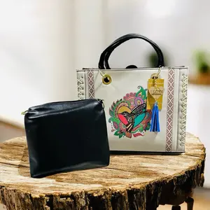 Leather Handbags with cosmetic