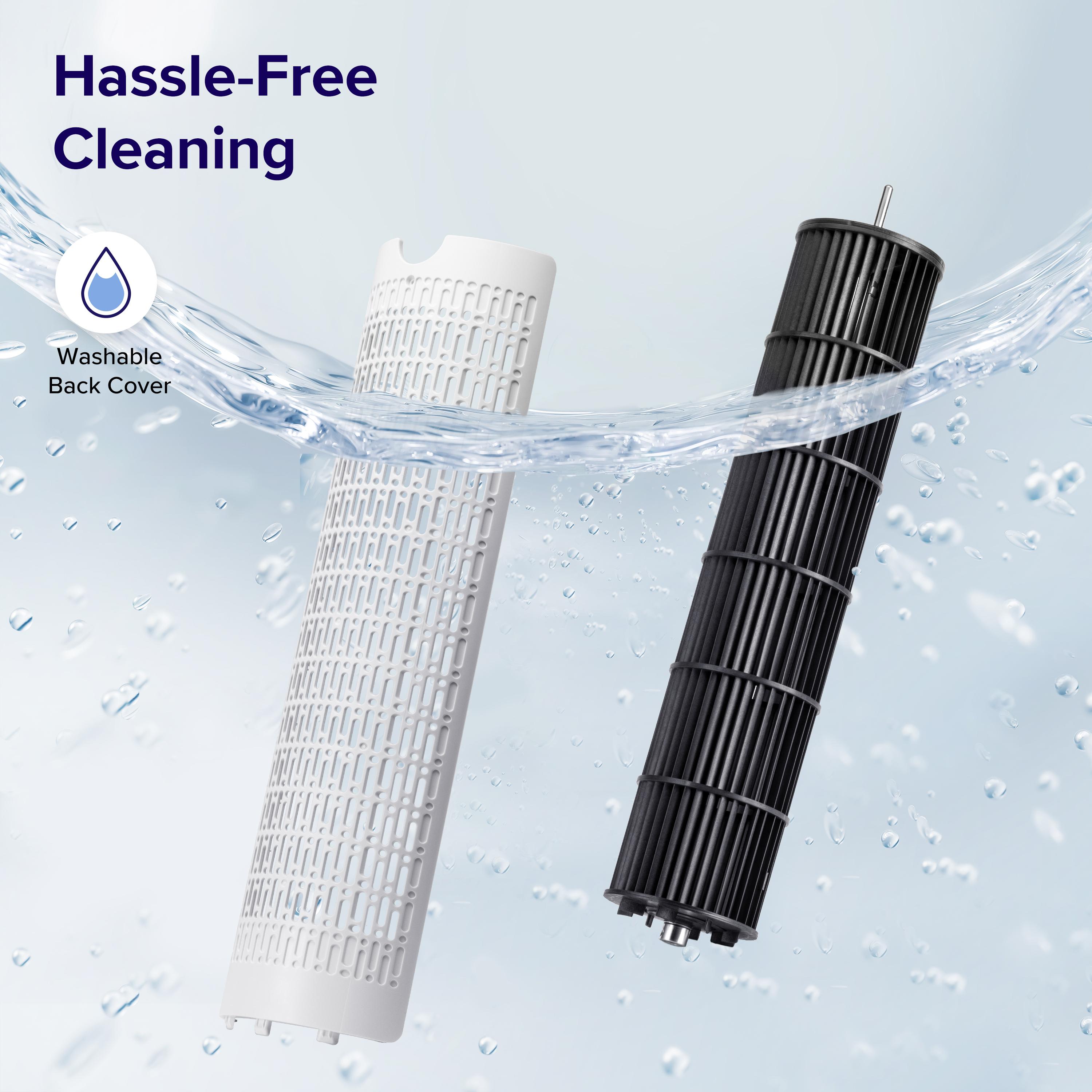 Levoit Classic 36' Tower Fan for Bedroom 25ft/s Velocity 28dB Whisper-Quiet Noiseless Bladeless 90° Oscillating 5 Speeds 4 Modes Pedestal Air Cooler with Remote Control