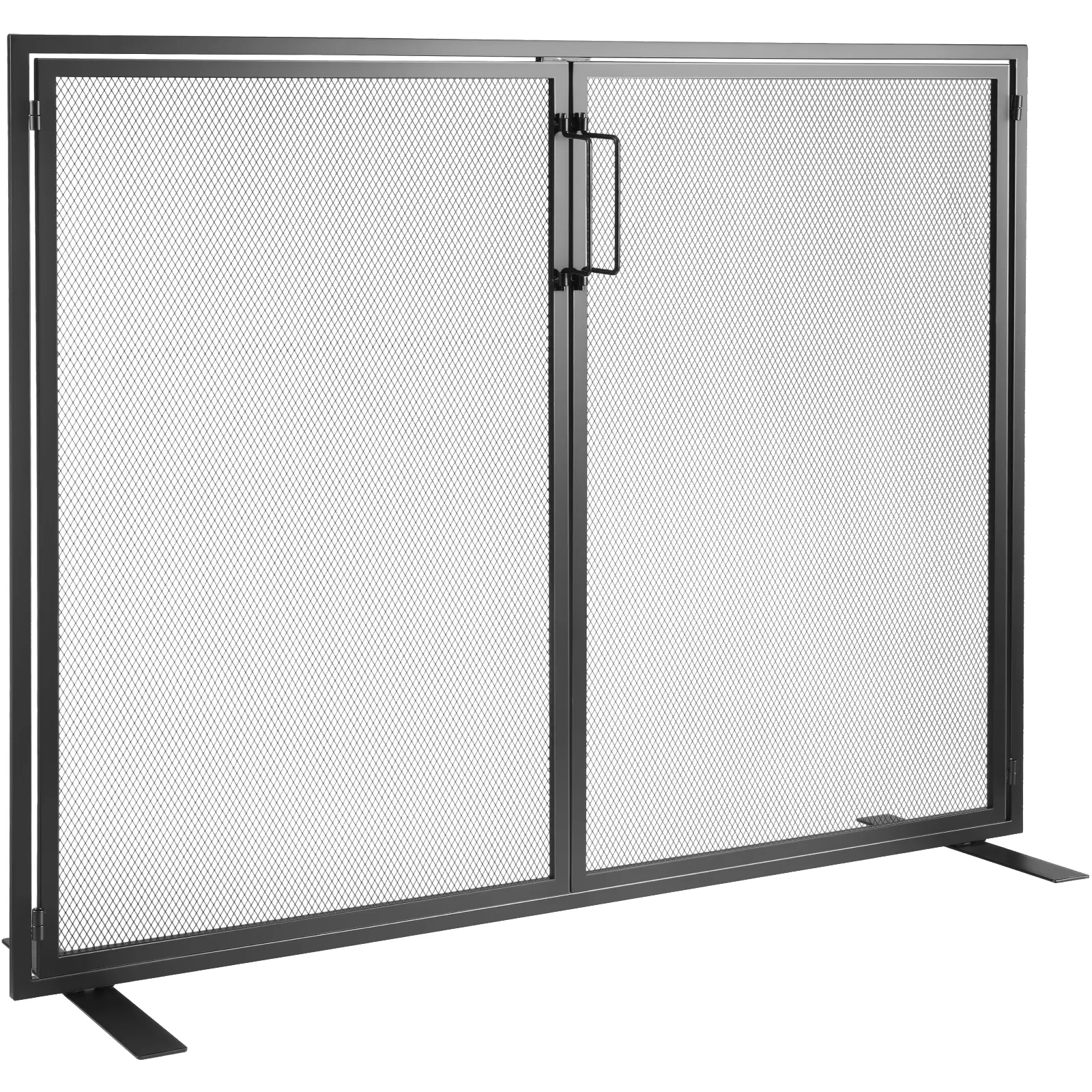 VEVOR Single-Panel Fireplace Safety Guard, Sturdy Iron Mesh Spark Cover (38.98in L x 30.7in H), Free-Standing Easy-Install Fence Grate with Enhanced Airflow & Exquisite Details, Indoor Home Decor for Family Safety, Ember Fragment Blocker