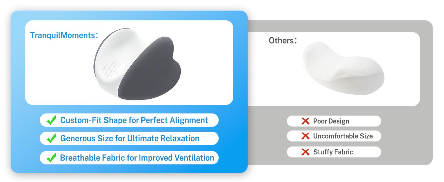 Knee Pillow for Side Sleepers, Leg Pillow with Cooling Cover, Memory Foam Leg Pillow for Side Sleeping, Heart-Shape Cushion for Hip, Back & Sciatica Pain Relief, Grey，Mother's Day Gift