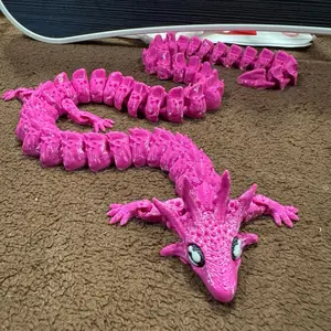30” Articulated 3D Printed Dragon – Poseable Fantasy Dragon Display Figure