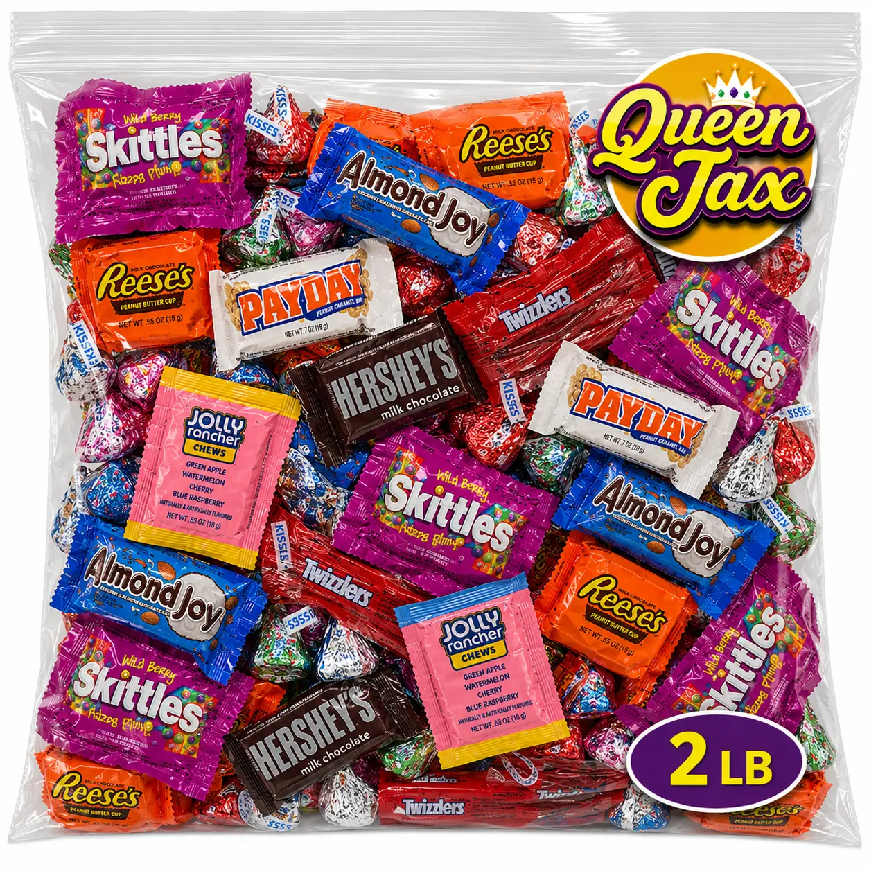 Chocolate and Candy Party Favor Variety Mix Bulk-QUEEN JAX- Individually Wrapped Candies and chocolate (Candy Selection May Vary From Picture)