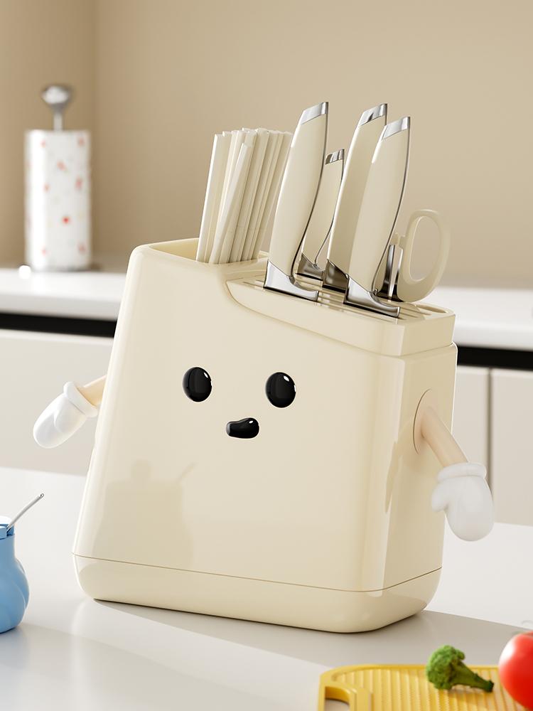 UFORU Knife and Fork Holder, Kitchen Counter Organizer, Kitchen Multi-Function with Cartoon Hands and Feet Storage Box Modern Kitchenware, Knifeholder