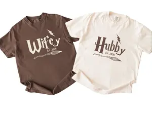 Wifey and Hubby 2026 Comfort Colors T-Shirt, Newlywed Wedding Shirt, Just Married Shirt, Wife And Husband Shirt, Matching Couple Shirt, Wedding Shirt, Full Size, Full Color