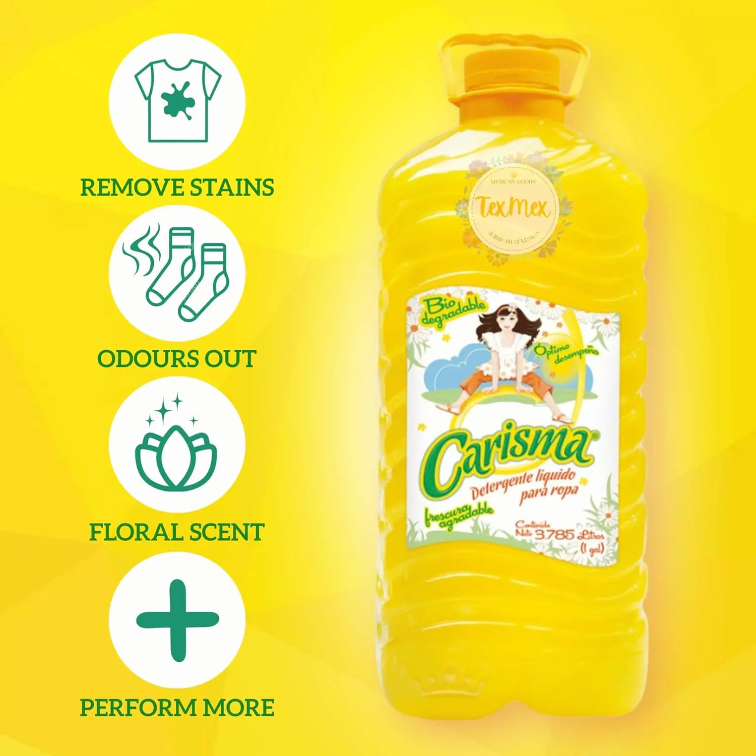 Carisma Baby Laundry Detergent, Gentle Non-Toxic Liquid for Sensitive Skin, Powerful Stain Removal with Floral Scent, Biodegradable Clothing Care for All Fabrics, 127.79 fl oz, Various Laundry Needs, Cleaner Laundry Fragrance