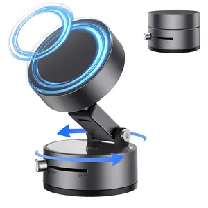 Upgraded Vacuum Magnetic Suction Phone Mount, Magnetic Car Phone Holder, ideal for Car/Gym/Mirror/Shower/Smooth Surface, 360° Adjustable