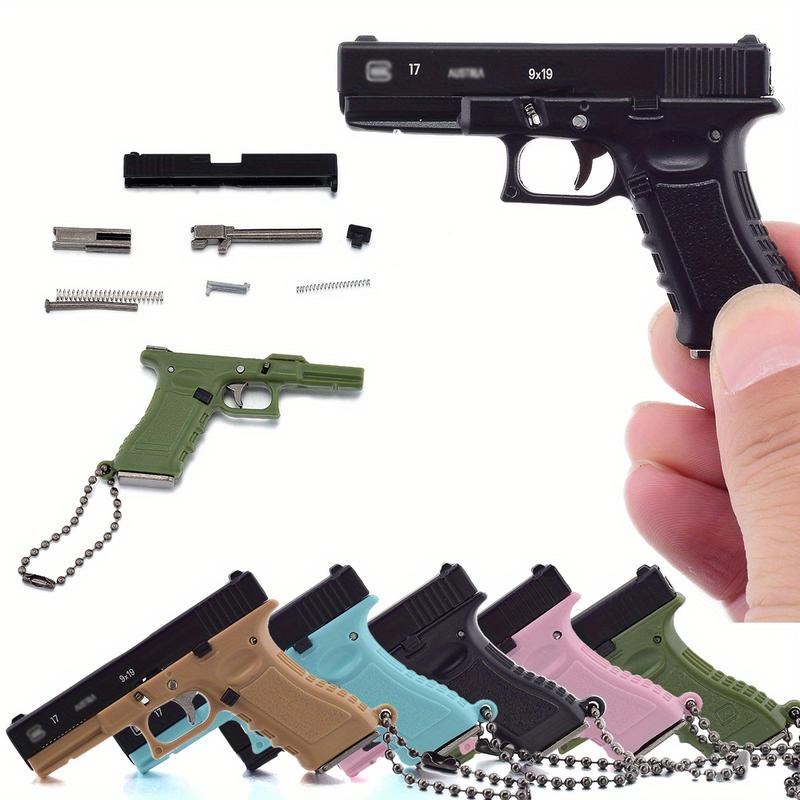 1-Piece Classic 1:3 Scale Glock G17 Miniature Keychain – Tactical Military-Themed Mini Keychain Pendant. Exquisitely crafted with high wear resistance, superior hardness, and durable metal construction. Gaming Collectors