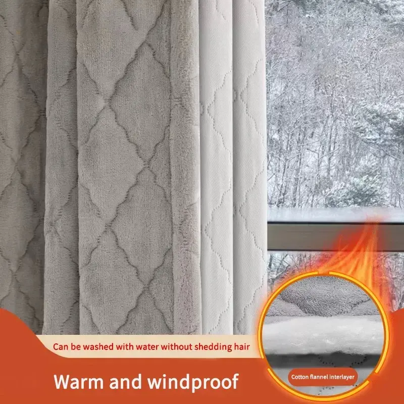 Thermal Insulation Curtain for Windows & Doors, Noise Reduction Bedroom Curtains, Home Light Blocking Drapes, Winter Soundproof Panels, Thermal Insulated Curtain, Upgrade Curtain