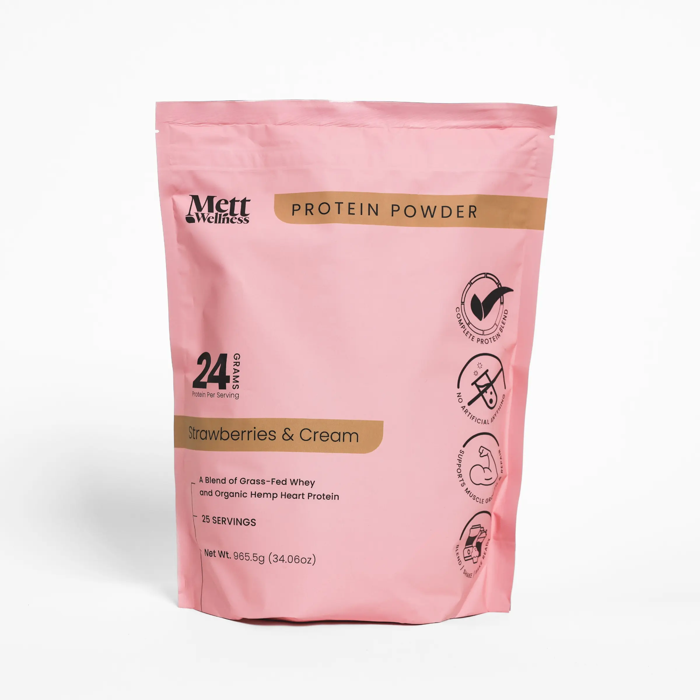 Strawberries and Cream Whey + Hemp Heart protein