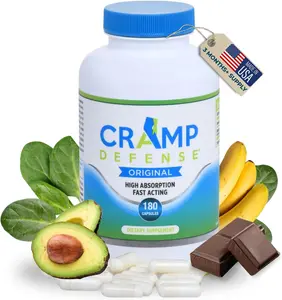Cramp Defense® Leg Cramps Pills, Relief for All Muscle Cramps, Day and Night. Magnesium Supplement Capsules, 3-6 Month Supply. Non-Laxative, Organic Formula for Max Absorption and Results. Made in US.