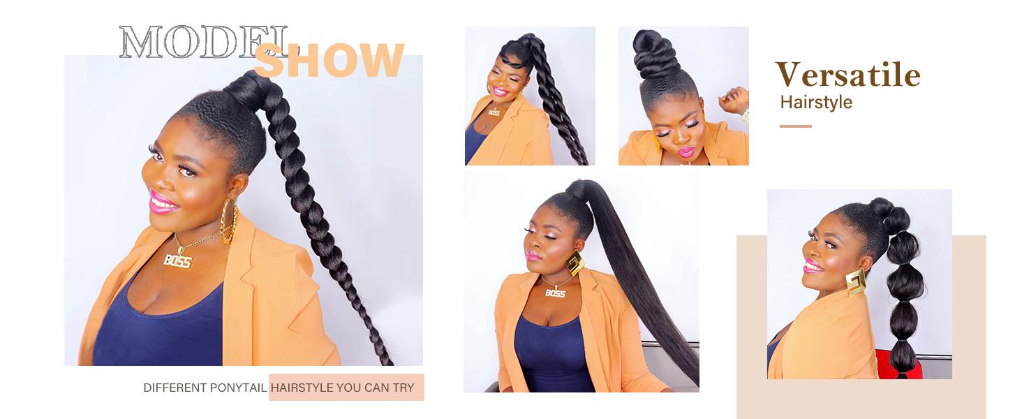 AISI HAIR 2PCS DIY Braid Ponytail Extension Long Straight Wrap Around Hair Extensions Ponytail Soft Synthetic Hair Natural Hairpieces for Women AISI HAIR 2PCS DIY Braid Ponytail Extension Long Straight Wrap Around Hair Extensions Ponytail Soft Synthetic Hair Natural Hairpieces for Women