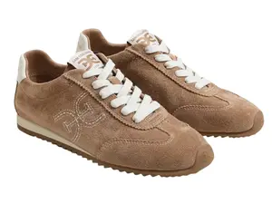 Sam Edelman: Isella Suede Logo Lace Up Sneaker Cyprus Tan