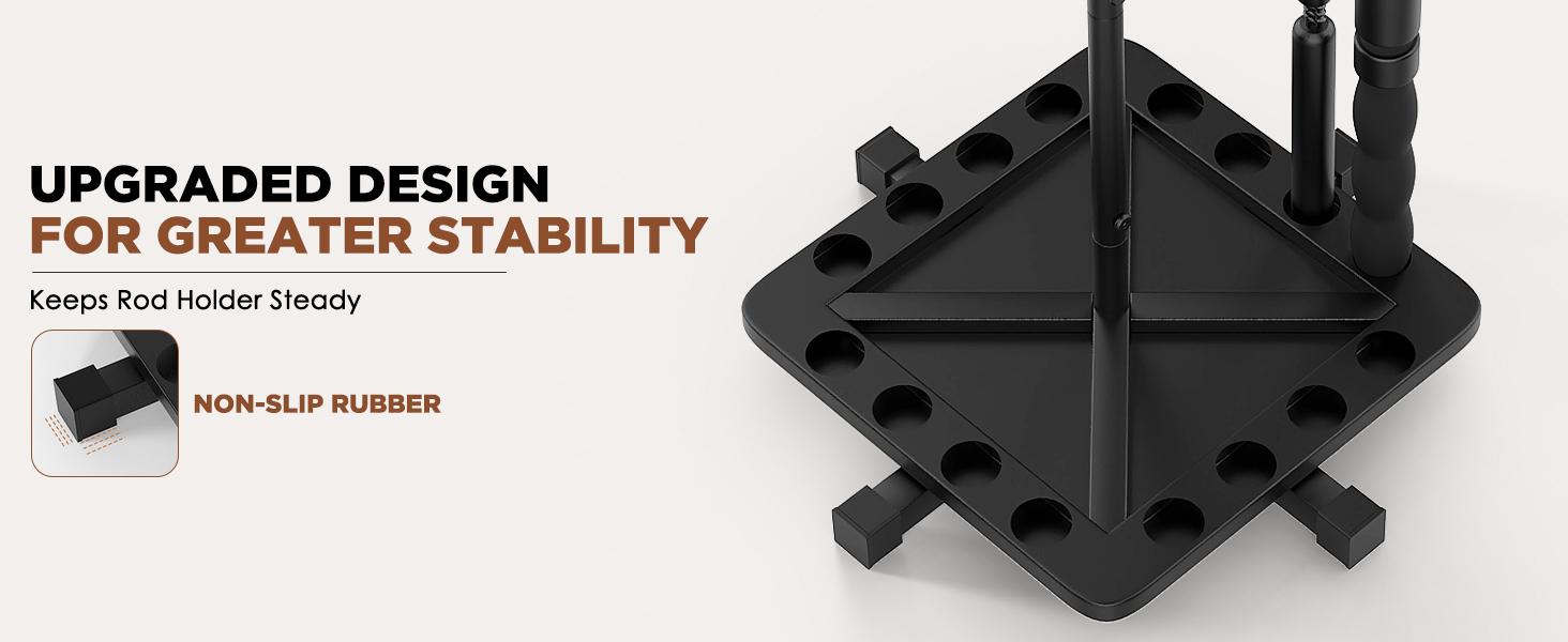 Carbon Steel 360° Rotating Fishing Rod Holder for Garage Holds 16 Rods Easy Install Space Saving Sturdy Rack Organizer for Men Black Bracket Shelf