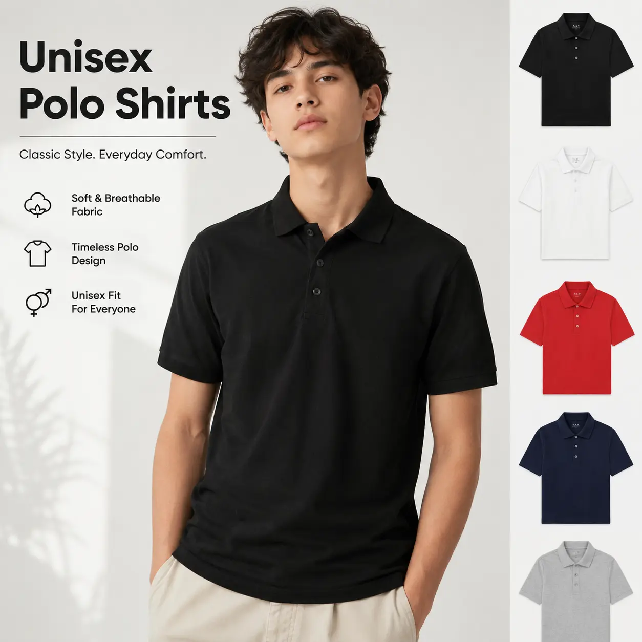 Men’s Stretch Polo Shirt – 92% Cotton 8% Spandex | Extra Soft Jersey Knit | Regular Fit Short Sleeve School Uniform Polo | S–XL