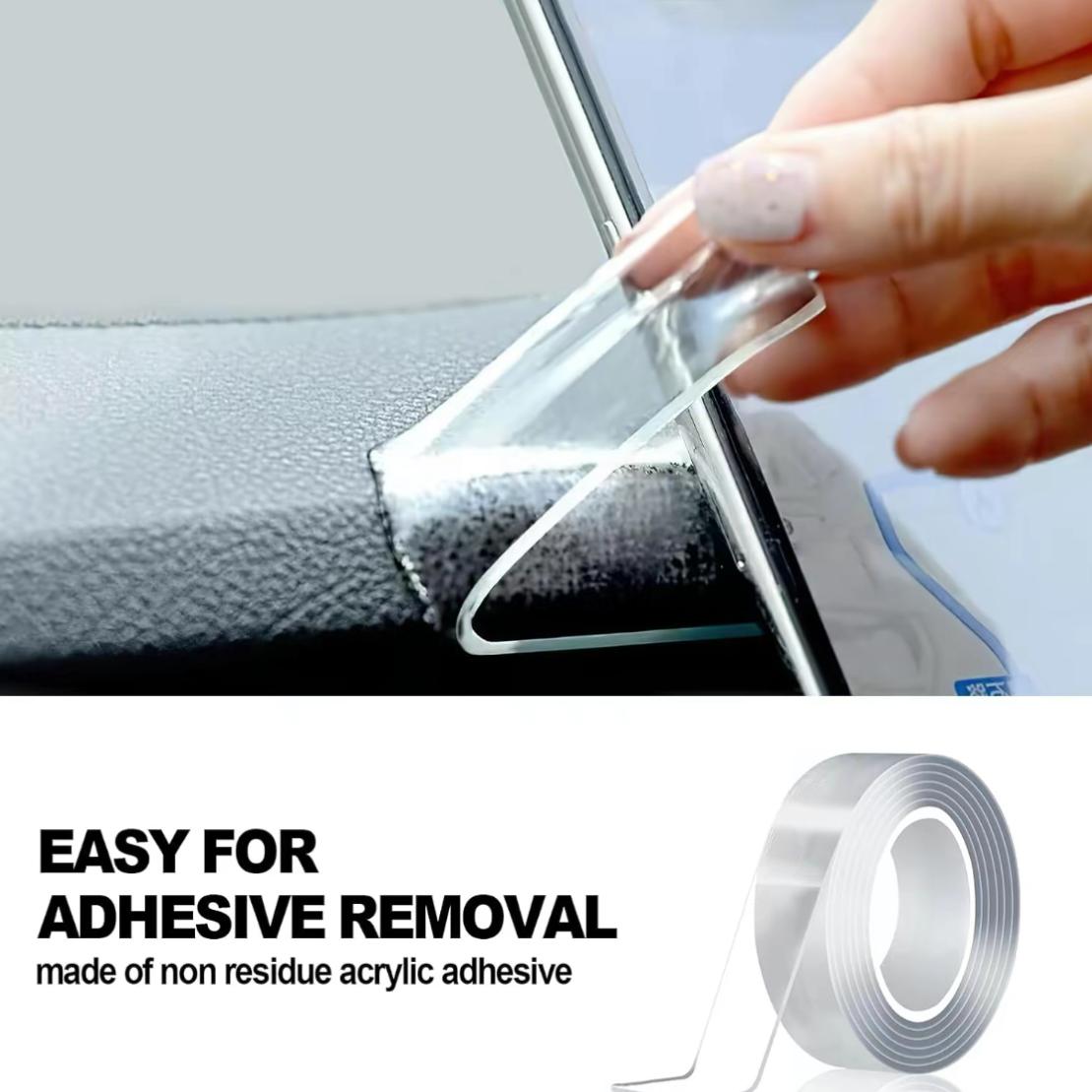 2026 Upgrade Nano Tape Adhesive Heavy Duty 10.5FT Double Sided Clear Mounting Strips for Picture Hanging Easy Application Precise Measurement Ideal for Home Decor Projects Stretch Remove Traces Washable Reuse Reusable Transparent Nano Tape