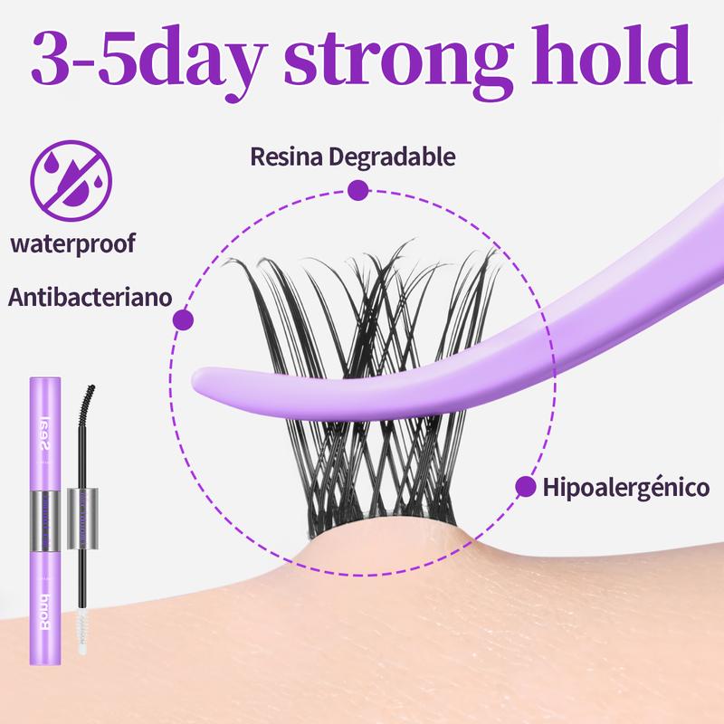 Miriduomi DIY Lash Clusters Kit - Soft Fluffy Long-Lasting Lashes with Glue Remover & Tweezer for Beginners Easy At-Home Application - Eyelash Set