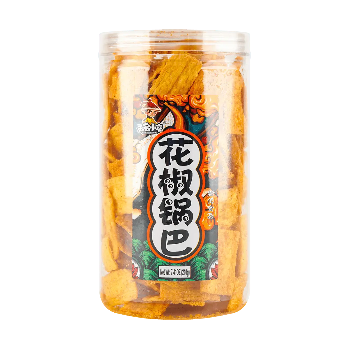 Wu Ming Xiao Zu Crispy Rice Snacks - Sichuan Peppercorn Flavor, 210g Barrel Pack - Authentic Chinese Savory Snack Food