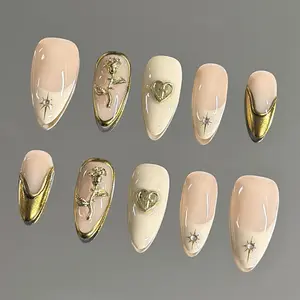 NailVesta ROYAL ELEGANCE – 100% Handcrafted 3D Press-On Nails | Reusable, Long-Lasting, Salon-Quality