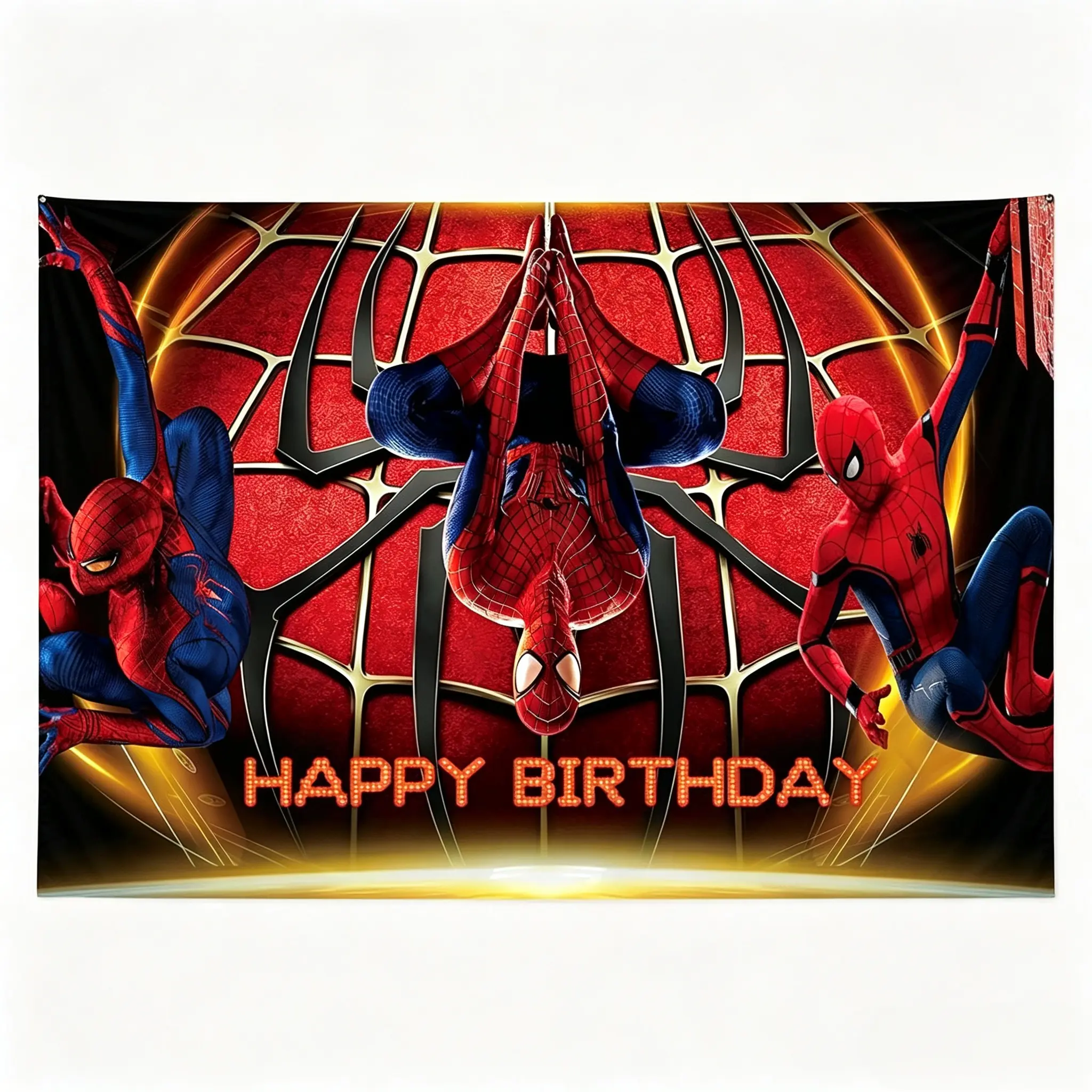 Marvel Spider‑Man Birthday Backdrop 70.86 x 43.31 inches, Superhero Theme Party Background Banner, Photo Booth Decoration for Kids Birthday Party Supplies