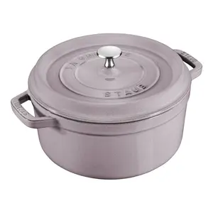 Staub Cast Iron Dutch Oven 7 Qt | Round Enameled Cast Iron Pot with Lid | Lilac